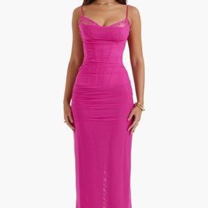 Nalini Mesh Corset Cocktail Dress